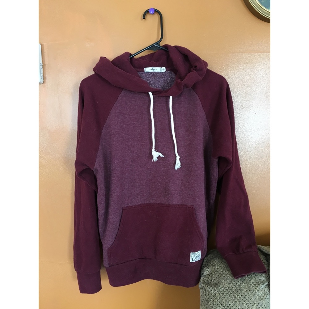 BURGUNDY OBEY HOODIE LARGE HOOD